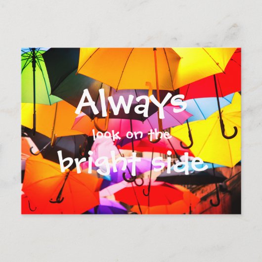 Regenschirme // Immer auf die helle Seite schauen Postkarte (Vorderseite)