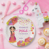 Regenschirme niedlicher indischer Braut aus Mehndi Pappteller (Party)