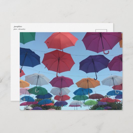 Regenschirme Postkarte (Vorne/Hinten)