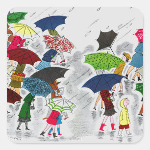 Regenschirme Quadratischer Aufkleber