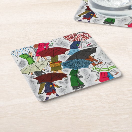 Regenschirme Rechteckiger Pappuntersetzer (angewinkelt)