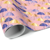 Regenschirme, Tropfen, buntes nahtloses Motiv. Geschenkpapier (Rolleneckpunkt)