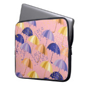 Regenschirme, Tropfen, buntes nahtloses Motiv. Laptopschutzhülle (Vorderseite Links)