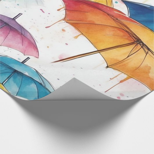 Regenschirme und Duschen Geschenkpapier (Ecke)