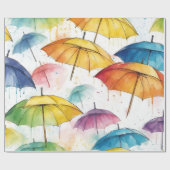 Regenschirme und Schauer Geschenkpapier (Flach)
