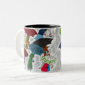 Regenschirme Zweifarbige Tasse (Vorderseite Links)