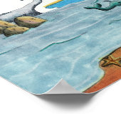 Regenschirmfahrt über den Ozean Poster (Ecke)