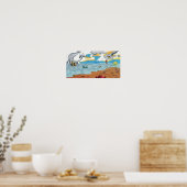 Regenschirmfahrt über den Ozean Poster (Küche)