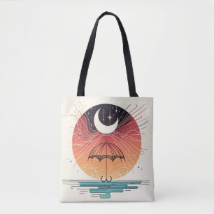 Regenschirmholz und fallende Sterne Tasche