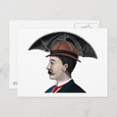 Regenschirmhut - Vintage Illustration Postkarte (Vorne/Hinten)