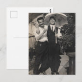 Regenschirmjungen Postkarte (Vorne/Hinten)