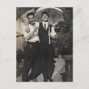 Regenschirmjungen Postkarte