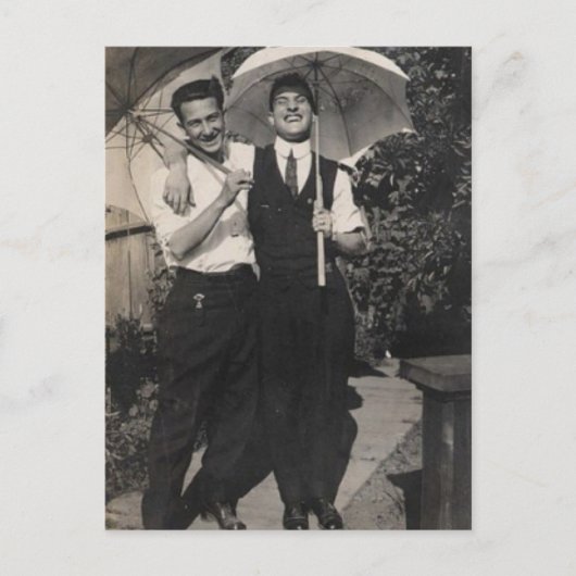 Regenschirmjungen Postkarte (Vorderseite)