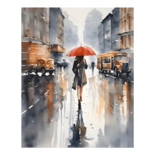 Regenstadt-Aquarellkunst Fotodruck