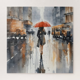 Regenstadt-Aquarellkunst Puzzle