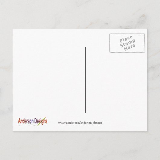 Regenstiefel farbenfroh postkarte (Rückseite)