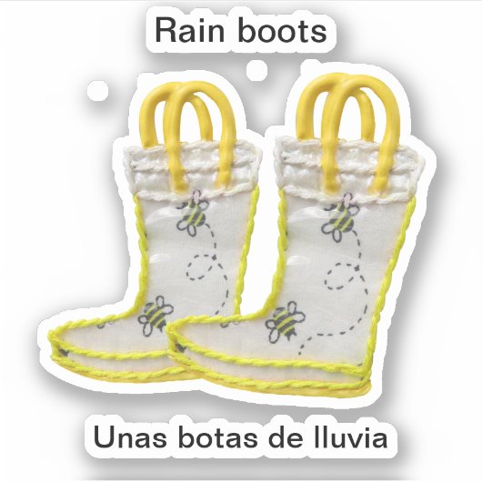 Regenstiefel/Unas botas de Luvia Aufkleber (Vorderseite)