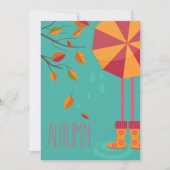 Regenstiefel und Herbstlaube Einladung (Vorderseite)