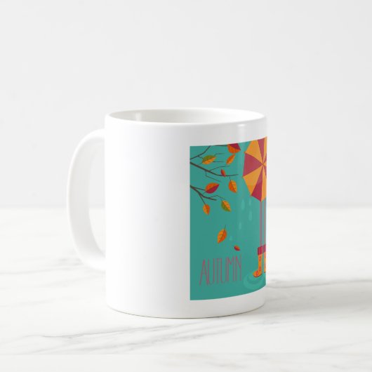 Regenstiefel und Herbstlaube Kaffeetasse (Vorderseite Links)
