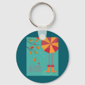 Regenstiefel und Herbstlaube Schlüsselanhänger (Vorderseite)