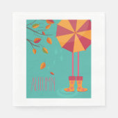 Regenstiefel und Herbstlaube Serviette (Vorderseite)