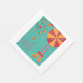 Regenstiefel und Herbstlaube Serviette (Ecke)