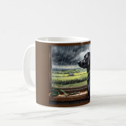 Regenstoppe spielen Labrador Kaffeetasse (Vorderseite Links)