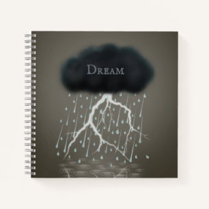 Regensturm in Sepia Dreamscape Surreal Personalisi Notizblock