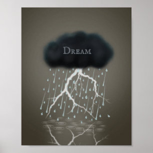 Regensturm in Sepia Dreamscape Surreal Personalisi Poster