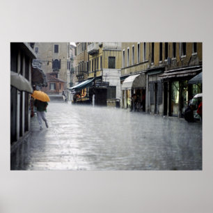 Regensturm in Venedig, Italien Poster