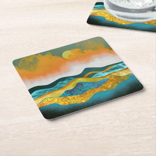 Regensturm Rechteckiger Pappuntersetzer (angewinkelt)