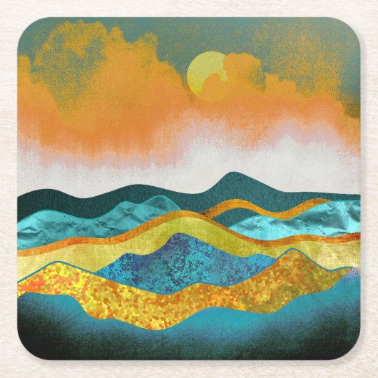 Regensturm Rechteckiger Pappuntersetzer (Vorderseite)