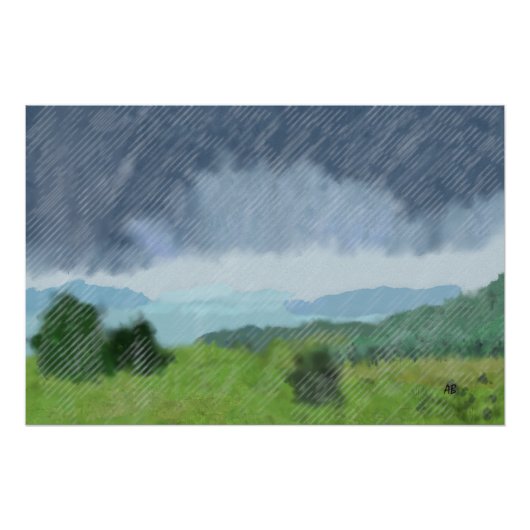 Regensturm über dem Land, Poster (Vorderseite)