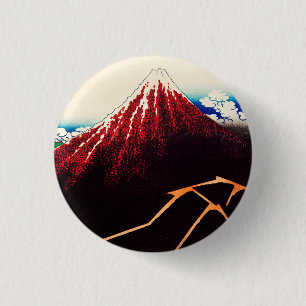 Regensturm unter dem Gipfel von Katsushika Hokusai Button