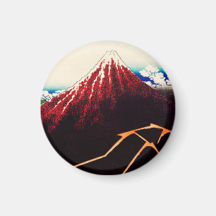 Regensturm unter dem Gipfel von Katsushika Hokusai Magnet