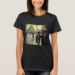 Regentag auf der Straße in Paris von Gustave Caill T-Shirt