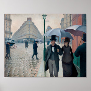 Regentag auf der Straße von Paris (1877) von Gusta Poster