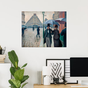 Regentag auf der Straße von Paris Gustave Caille Poster