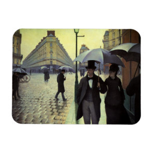 Regentag auf der Straße von Paris von Gustave Cail Magnet