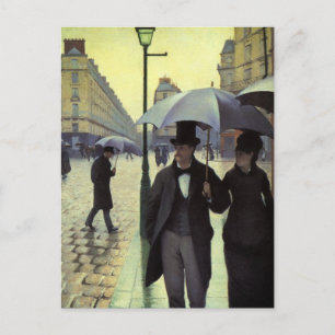 Regentag auf der Straße von Paris von Gustave Cail Postkarte