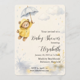 Regentag-Bär-Baby-Shower-Einladung Einladung