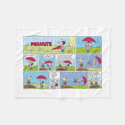 Regentag beim Baseballspiel Fleecedecke (Vorderseite (Horizontal))