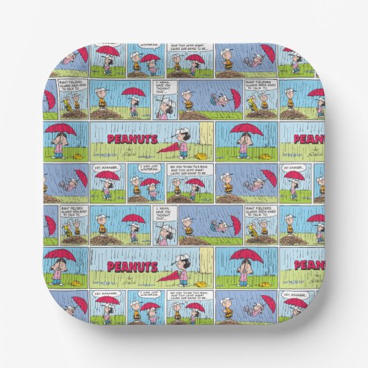 Regentag beim Baseballspiel Pappteller (Vorderseite)