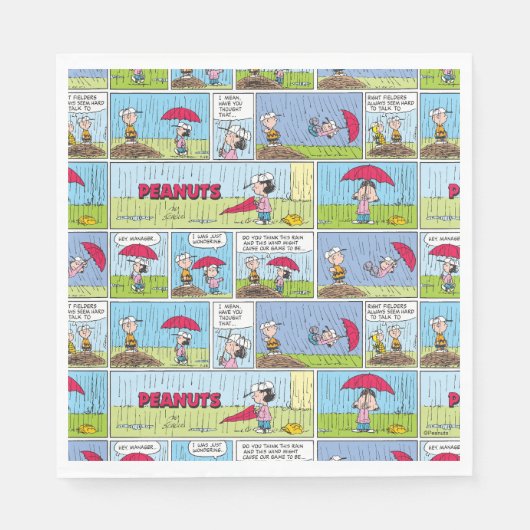 Regentag beim Baseballspiel Serviette (Vorderseite)