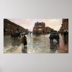 Regentag, Boston von Frederick Childe Hassam Poster