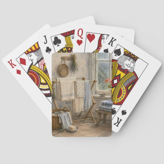 Regentag-Cottage-Wäscheraum Spielkarten (Rückseite)