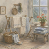 Regentag-Cottage-Wäscherei Aufkleber (Vorderseite)