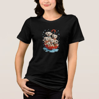 Regentag-Dalmatiner-Boot Tri-Blend Shirt