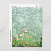 Regentag im Blumengarten Postkarte (Vorne/Hinten)