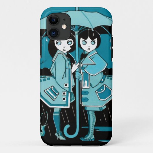 Regentag in Blau Case-Mate iPhone Hülle (Rückseite)